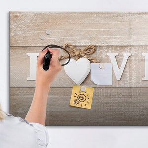 Pizarra magnética con inscripción Love, organizador de pared, tablero de estado de ánimo multicolor, tablero de mando divertido, marcador + esponja