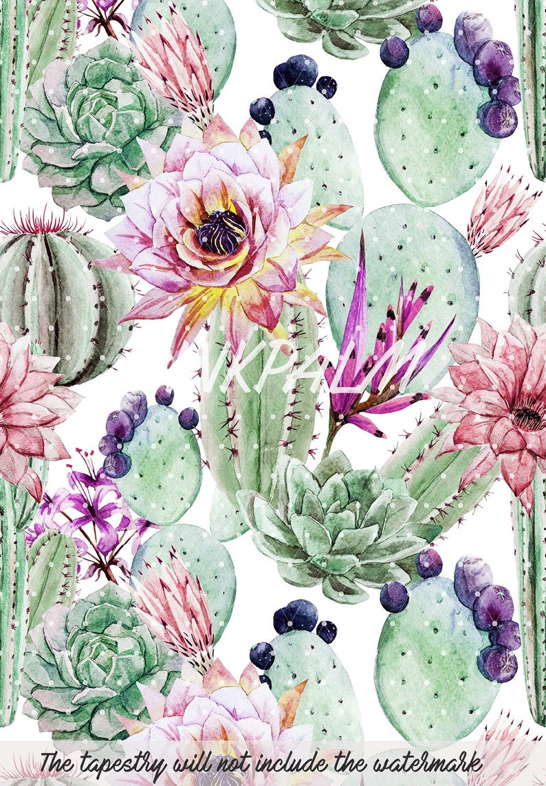 Watercolor Cactus Wall tapestry Tapestry exotic Wall Hangings Wanderlust Bohemian Home decor Wall decor Dorm decor T17 image 4