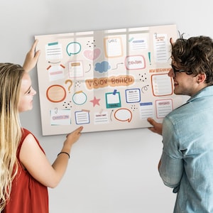Tablero magnético de visión colorido, lista de tareas, tablero de ideas multicolor, organizador de lista de tareas, marcador + esponja