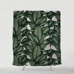 Banana Leaves shower curtain - Bathroom art  - Bohemian - Home decor - Bathroom Sets - unique wedding gift for couple and kids, S#40