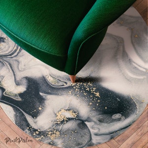 Blaj Round Vinyl PVC Mat, Linoleum Mat, PVC Carpet, Rug, Comfort Mat, Pattern Decorative #17VM