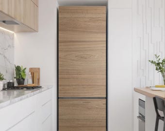 Autocollant en vinyle pour porte de réfrigérateur – Décoration de façade de réfrigérateur – Couverture d'art de congélateur