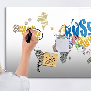 Pizarra magnética con mapa del mundo, mapa de países visitados, lugares multicolores en los que has estado, rastreador de viajes de lugares en los que has estado, marcador de borrado en seco