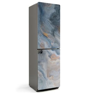 Abstract Organic Pattern Fridge Magnetic Decal, Blue Modern Fridge Magnet, Easy To Install Decor, Refrigerator Cover