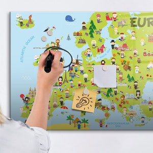 Tablero magnético con mapa del mundo y banderas, lugares que has visitado, mapa de viaje multicolor, mapa de países visitados, marcador + esponja