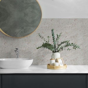 Marble Tiles Pattern PVC Wall Tiles, Creamy Tile Stickers, Peel and Stick Tiles, Texture Tile Stickers, Bathroom Tile Stickers