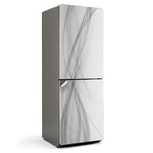 Abstract Line Waves Refrigerator Decal, White Fridge Wrap Sticker, Kitchen Stickers, Dining-Room Decoration