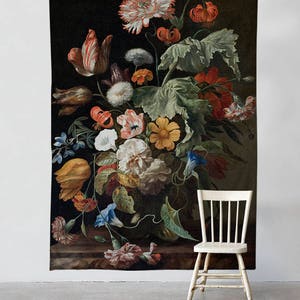 Baroque Flowers Wall tapestry Tapestry Wall Hangings Wanderlust Bohemian Home decor Wall decor Dorm decor T75 image 2