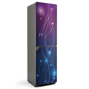 Delicate Lines With Stars Fridge Magnetic Decal, Navy Aesthetic Fridge Magnet, Kitchen Decoration, Refrigerator Skin