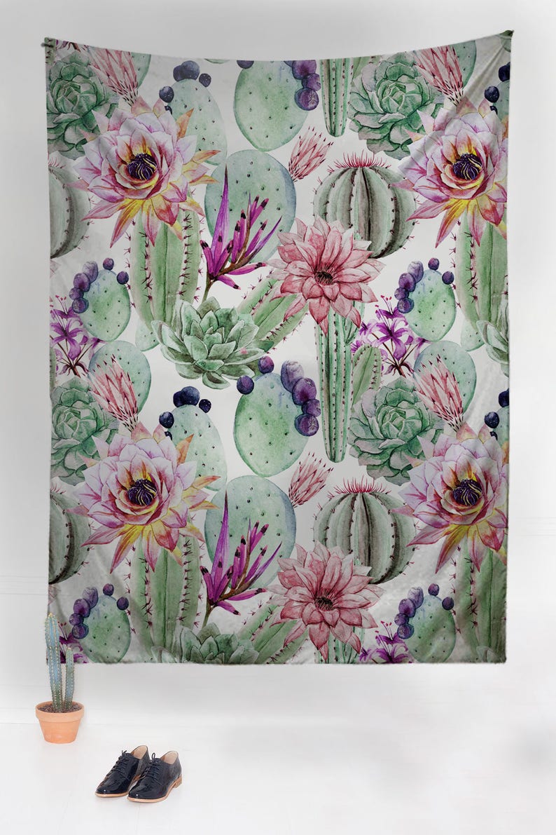 Watercolor Cactus Wall tapestry Tapestry exotic Wall Hangings Wanderlust Bohemian Home decor Wall decor Dorm decor T17 image 2