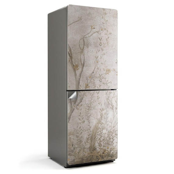 Autocollant Vinyle Pour Frigo – Motif Rayons Rétro Colorés, Beige Clair, Removable