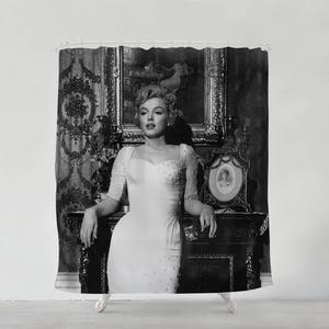 Marilyn Monroe Schwarz und Weiß, Duschvorhang - Badezimmer Kunst - Boho - Wohnkultur - Badezimmer-Sets - einzigartiges Geschenk für sie - S # 73