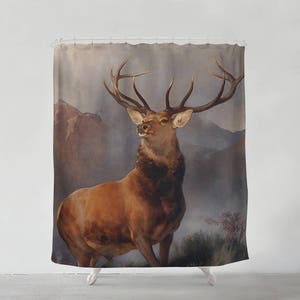 Monarch of the Glen douchegordijn - badkamerkunst - boho - woondecoratie - badkamerset - cadeau - badgordijn - kunstbad - baddecor S#97