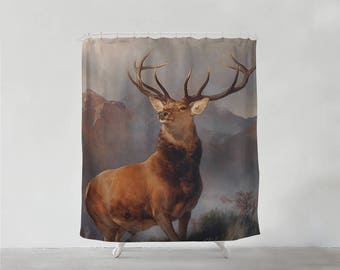 Monarch of the Glen shower curtain - Bathroom art  - Bohemian - Home decor - Bathroom Set - Gift - Bath Curtain - Art Bath - Bath Decor S#97