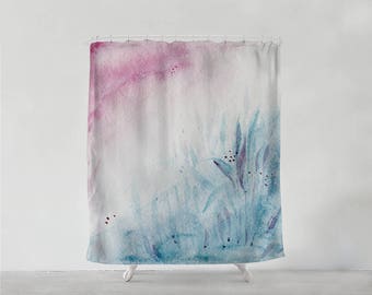 Watercolor Abstract shower curtain - Bathroom art  - Bohemian - Home decor - Bathroom Sets - unique wedding gift for couple S#51