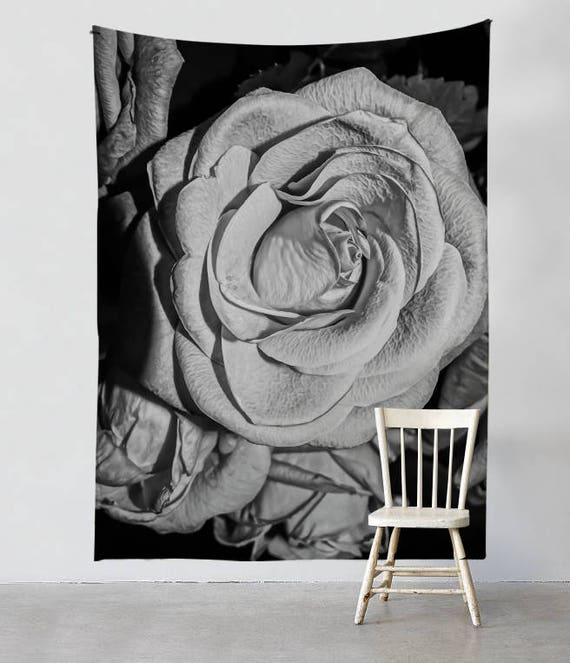 Black and White Rose Wall Tapestry Tapestry Wall Hangings Wanderlust Bohemian Home Decor Wall Decor Dorm Decor T86 Etsy