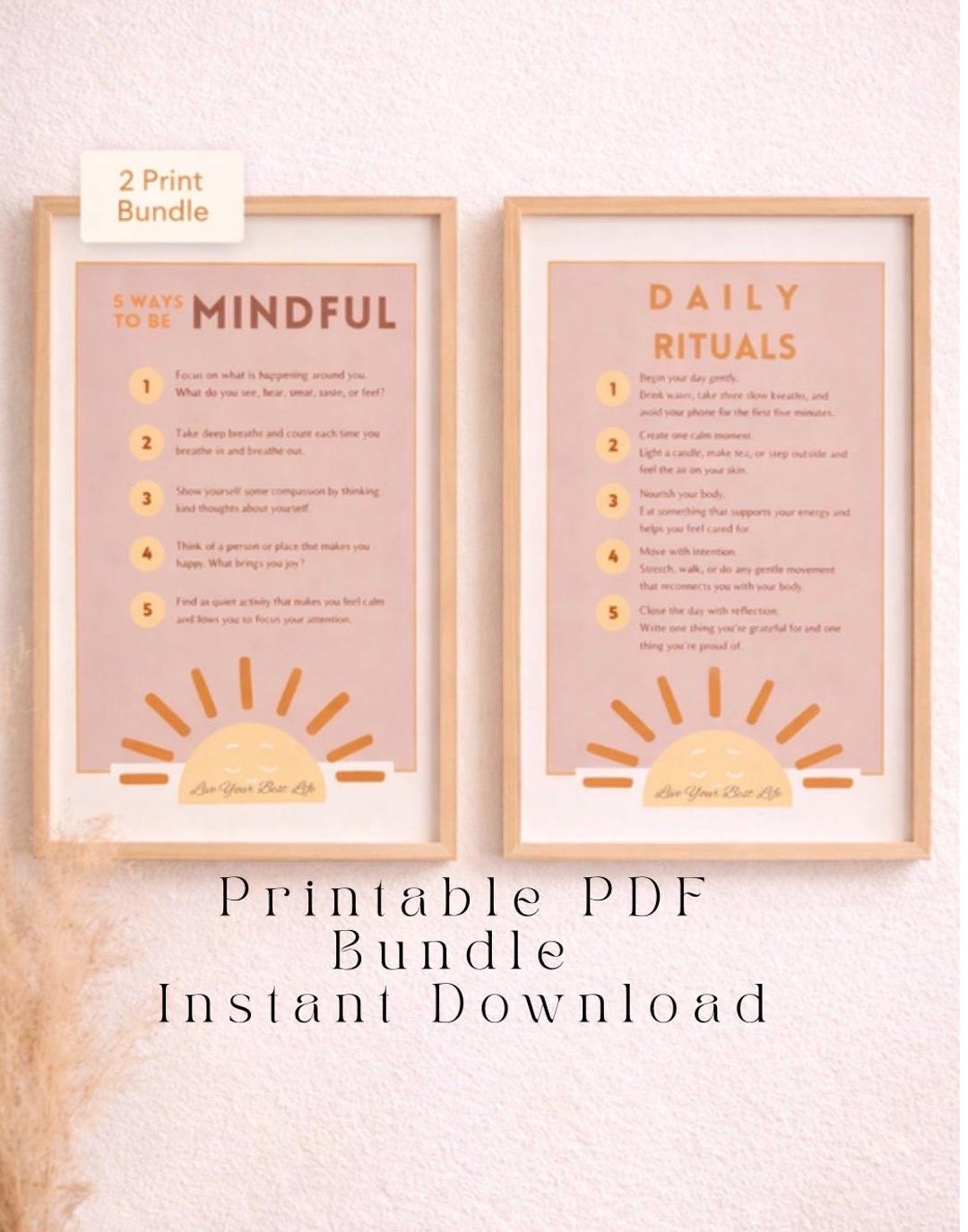 Mindful Rituals Print Bundle Daily Calm Planner Weekly Reset Soft Life ...