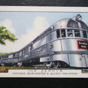 Cartolina ferroviaria d'epoca La cartolina d'epoca originale Zephyr Chicago Burlington & Quincy Railroad
