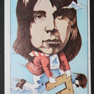 STONE THE CROWS Guitariste Les Harvey Original 1975 Tribute Mini Card