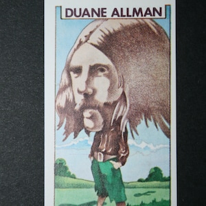 BLUES & ROCK Guitar Player Duane Allman Original 1970's Tribute Mini Card