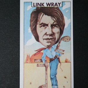 BLUES & ROCK Guitar Player Link Wray Original 1970's Tribute Mini Card