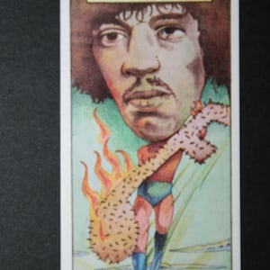 Mini carte hommage vintage 1975 joueur guitariste JIMI HENDRIX