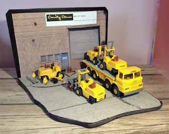 Lorry, forktrucks, diorama, Vintage, Matchbox, Custom, Truck and Forklifts on stand, 1970s, Free postage.