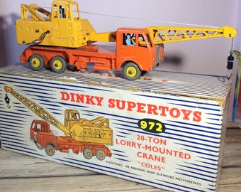 Vintage, Dinky Supertoy, Coles truck mounted Crane, Boxed, No972, 1950's, FREE POSTAGE,