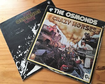 Vintage, Osmonds Vinyl Albums x2, Crazy Horses and Osmonds Live, Both 1972. FREE POSTAGE.