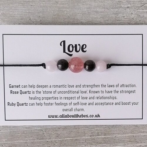 Crystal Bracelet Love Crystal Gifts Healing Crystals Etsy UK