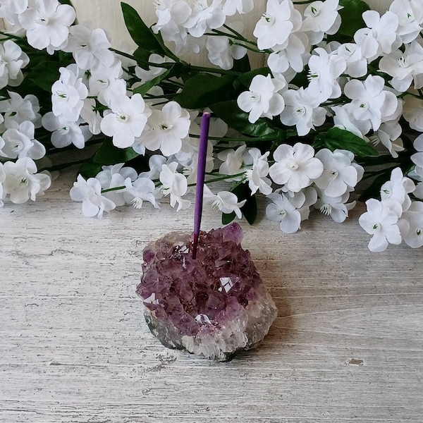 Amethyst Incense Holders - Sold As Seen | Crystal Gifts | Healing Crystals | Amethyst Gifts | Raw Amethyst | Crystal Incense Holder | Decor