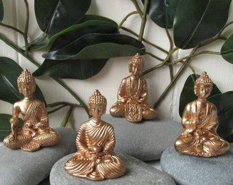 Meditating 6.1 Inch Funnuf Indian Buddha Statue Gold Resin Home Decor Housewarming Gift with Golden Robe Meditating 6.1 Inch Funnuf Indian Buddha Statue Gold Resin Home Decor Housewarming Gift with Golden Robe