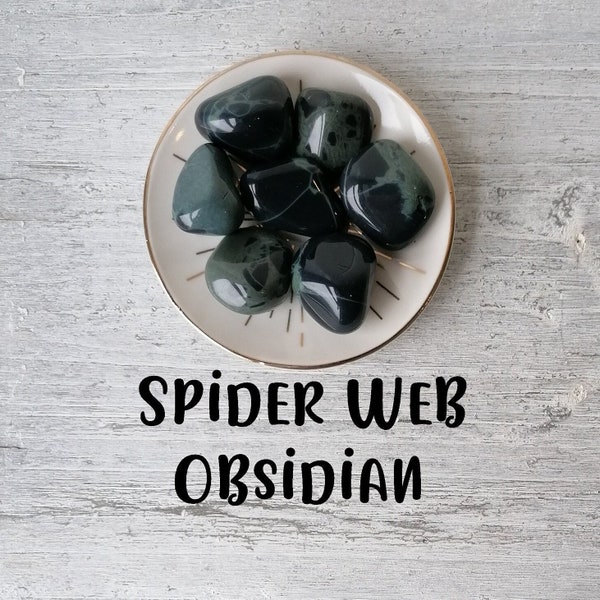 Spider Web Obsidian Tumbled Stone  | Rare Crystals | Unique Stones | Healing Crystals | Collectors Stones | Crystal Collections | Gemstones