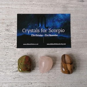 Crystals For Scorpio | Horoscope Gifts | Healing Crystals | Crystal Tumblestones | Horoscope Crystals | Zodiac Crystals | Crystal Bags