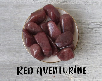 Red Aventurine Tumbled Stone | Tumbled Stones | Tumblestone | Tumbled Gemstone | Healing Crystals | Crystal Tumblestones | Red Crystals