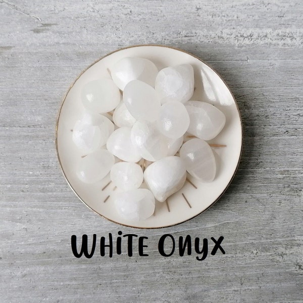 White Onyx Tumbled Stone | Tumblestone | Tumbled Gemstone | Healing Crystals | Crystal Tumblestones | Onyx Crystals | White Crystals
