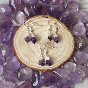 Raw Amethyst Earrings | Amethyst Points  | Crystal Jewellery | Gemstone Jewelry | Healing Crystals | Crystal Gifts | Amethyst Crystals