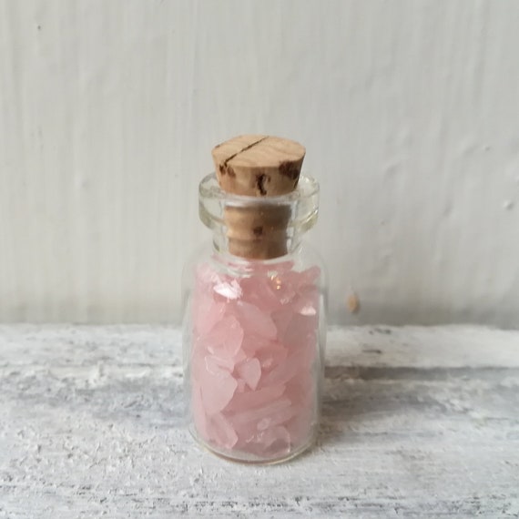 Buy Rose Quartz Mini Bottle of Love Friendship Crystal Chips