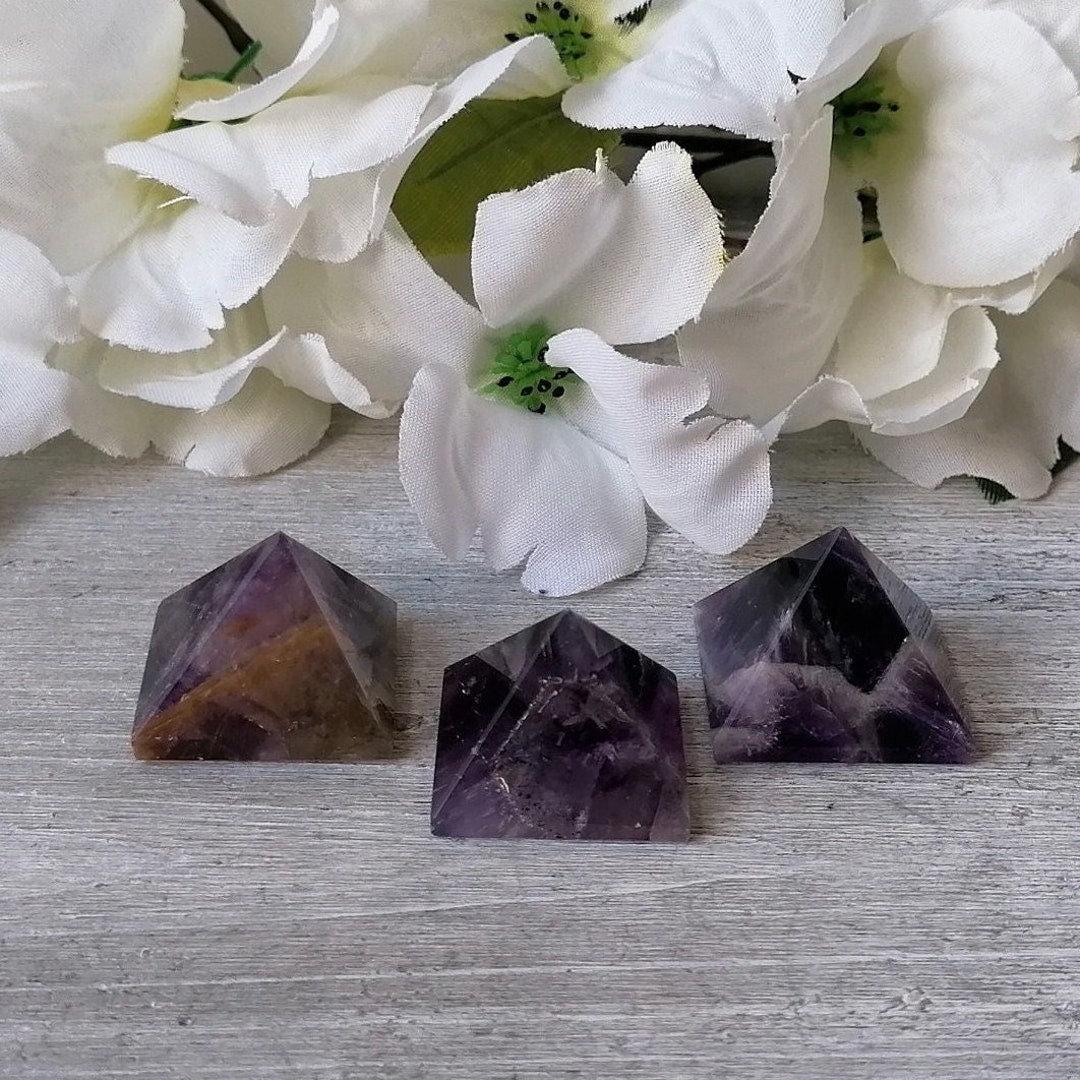 Amethyst Mini Pyramid Crystal Pyramid Stone Pyramid Reiki Healing Stone ...