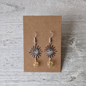 Sun & Citrine Charm Earrings | Crystal Earrings  | Crystal Jewellery | Sun Earrings  | Citrine Earrings | Charm Earrings | Statement Earring