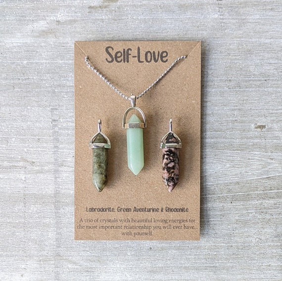 Self love crystal necklace deals