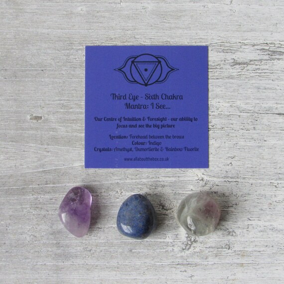 Third Eye Chakra Crystals Crystal Bags Tumblestones Etsy