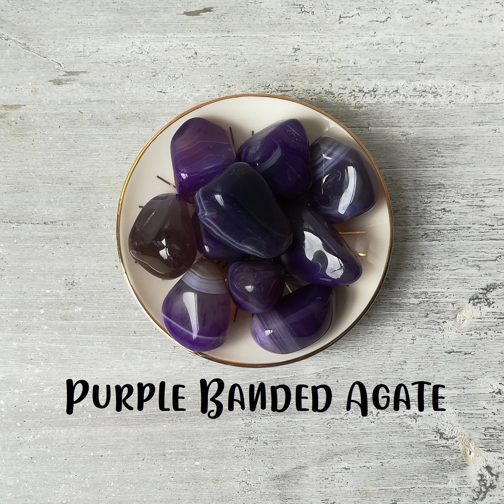 Purple Banded Agate Tumbled Stone Tumbled Stone Healing Crystals
