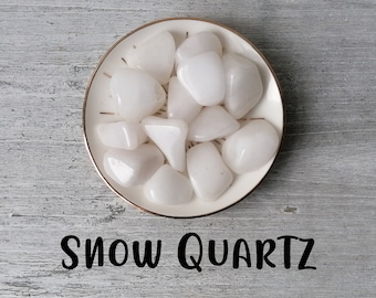 Snow Quartz Tumbled Stone | Tumbled Crystals | Polished Crystals | Healing Crystals | Milky Quartz | Quartz Crystals | Tumbled Snow Quartz