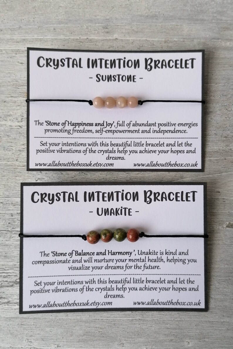 Crystal Intention Bracelets Crystal Gifts Healing Crystals Etsy