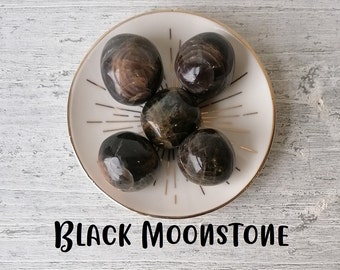 Black Moonstone Tumblestone | Tumbled Stones | Tumblestone | Tumbled Gemstone | Healing Crystals | Crystal Tumblestones | Moonstone Crystals