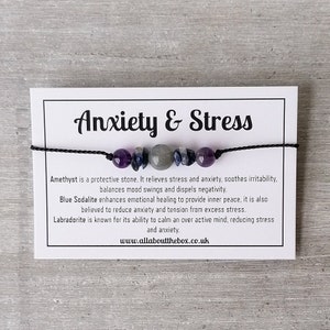 Crystal Bracelet - Anxiety & Stress | Crystal Gifts | Healing Crystals | Crystal Jewellery | Gemstone Jewellery | Anxiety Gift | Crystals