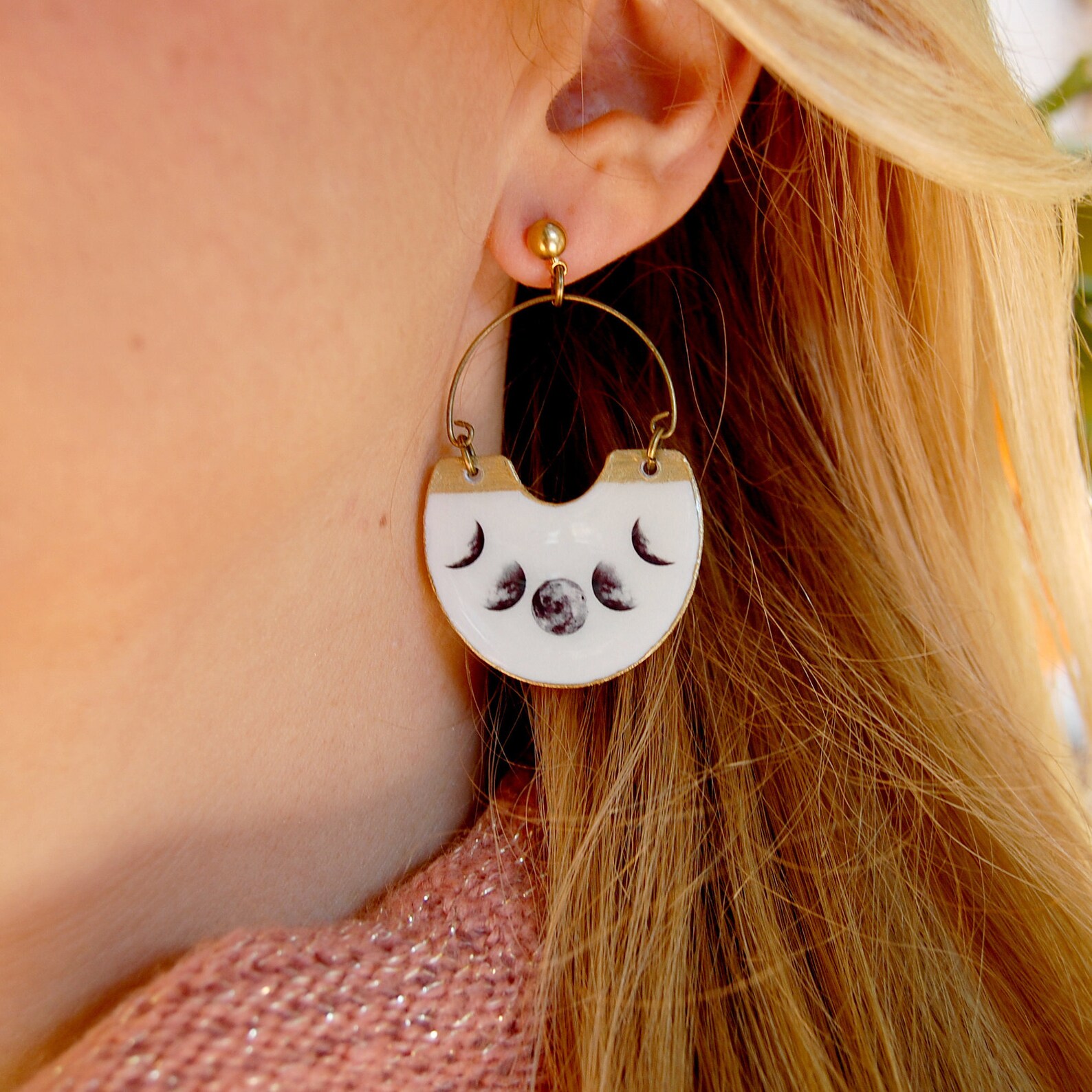 Moon phase earrings Clearance