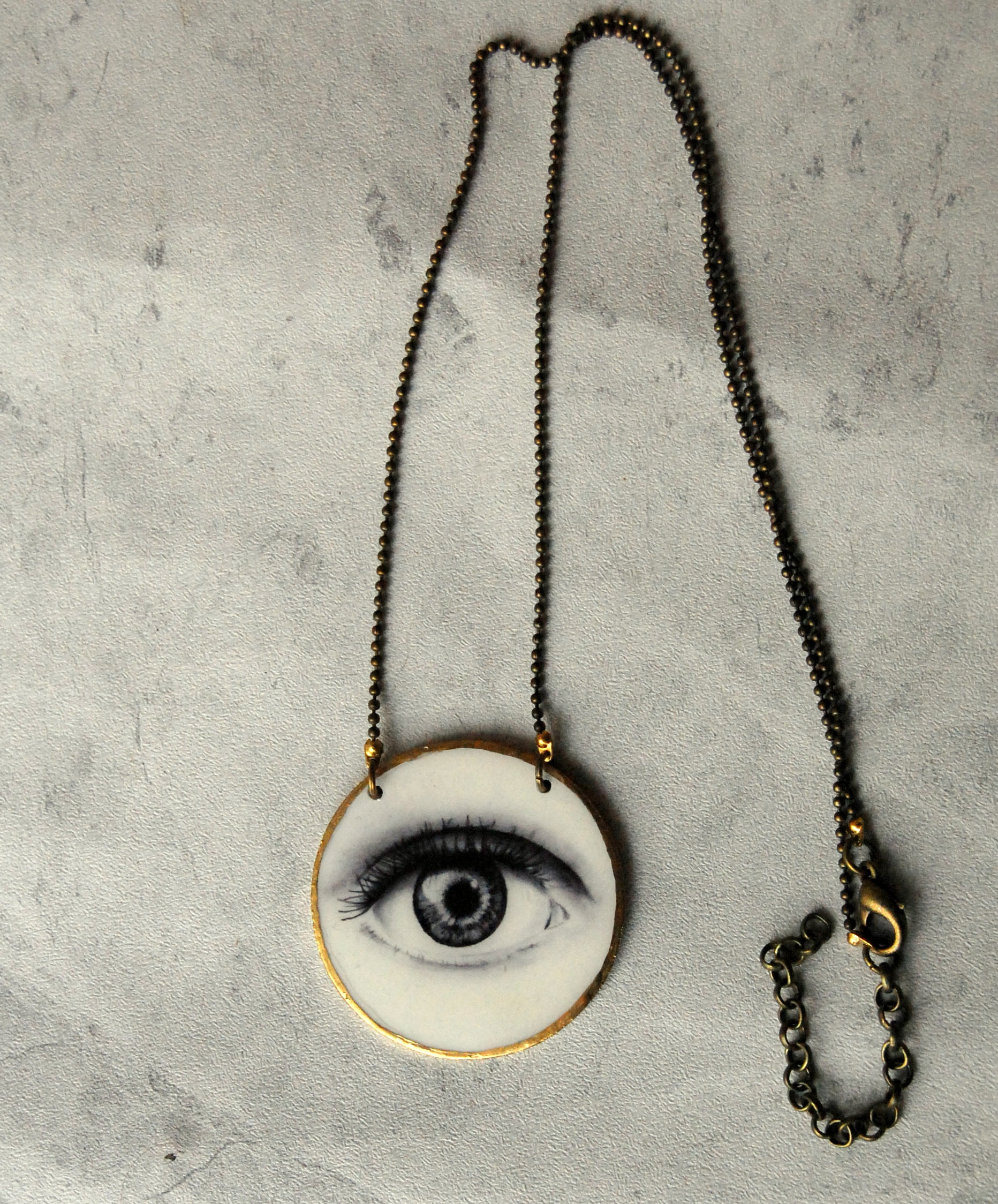 Eye Necklace Modern Necklace Illustrated Jewelry Etsy UK