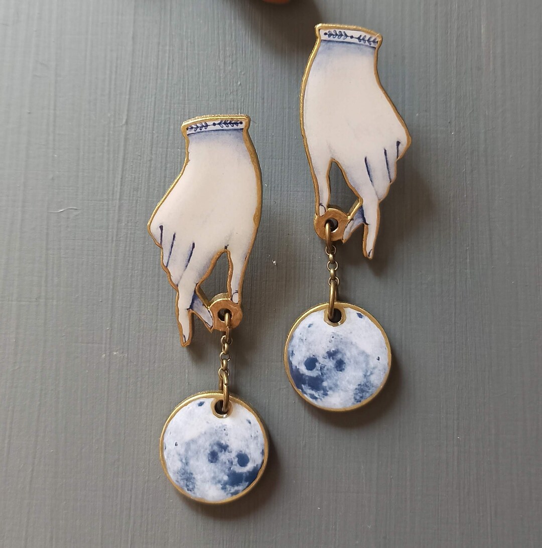 Creative Jewelry, Singular Jewelry, Earrings, Drop Earrings, Hand